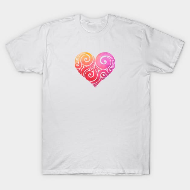 Swirly Heart T-Shirt by CarolinaMatthes